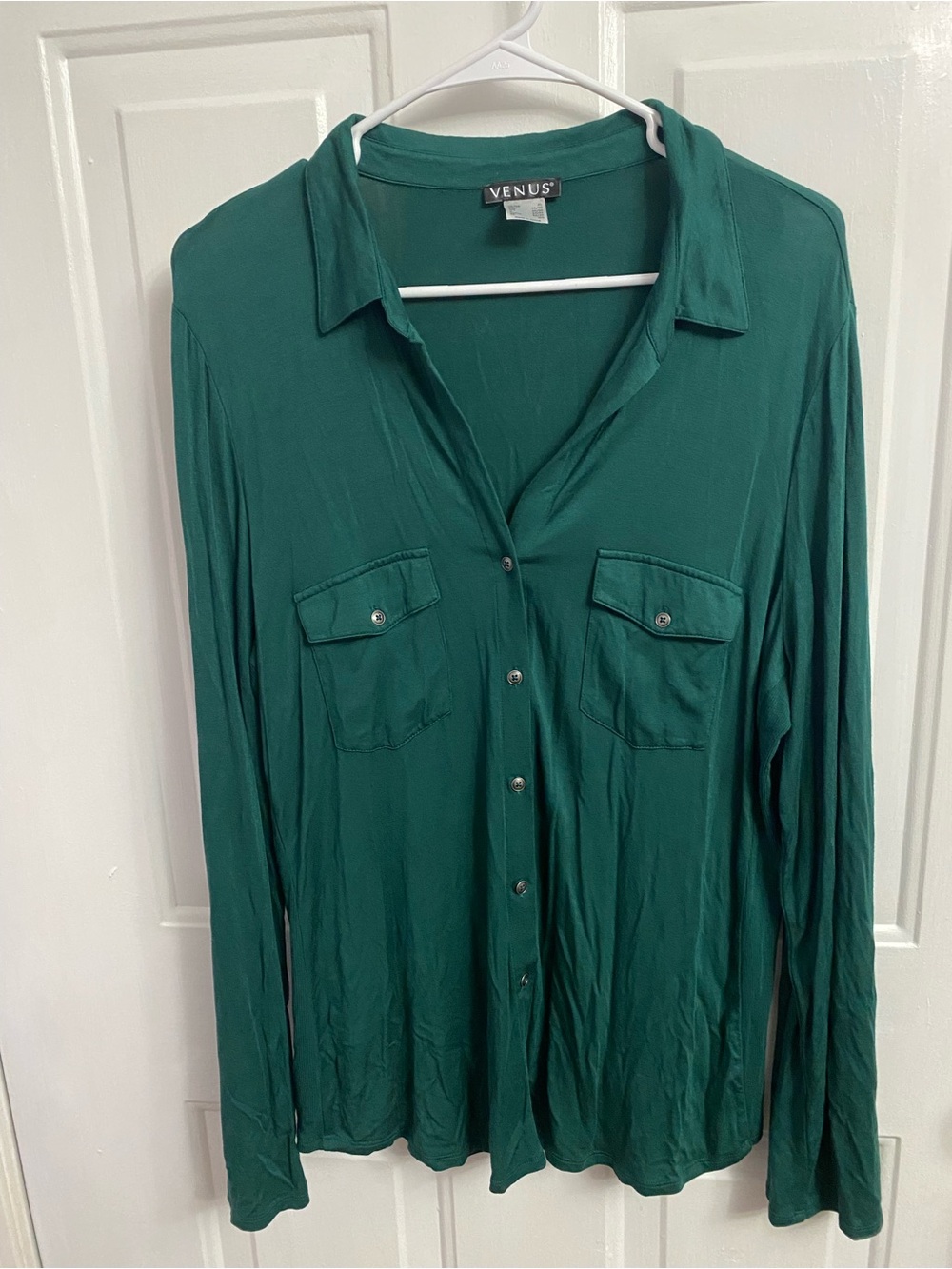 VENUS Dark Green Soft Knit Top, XL women’s